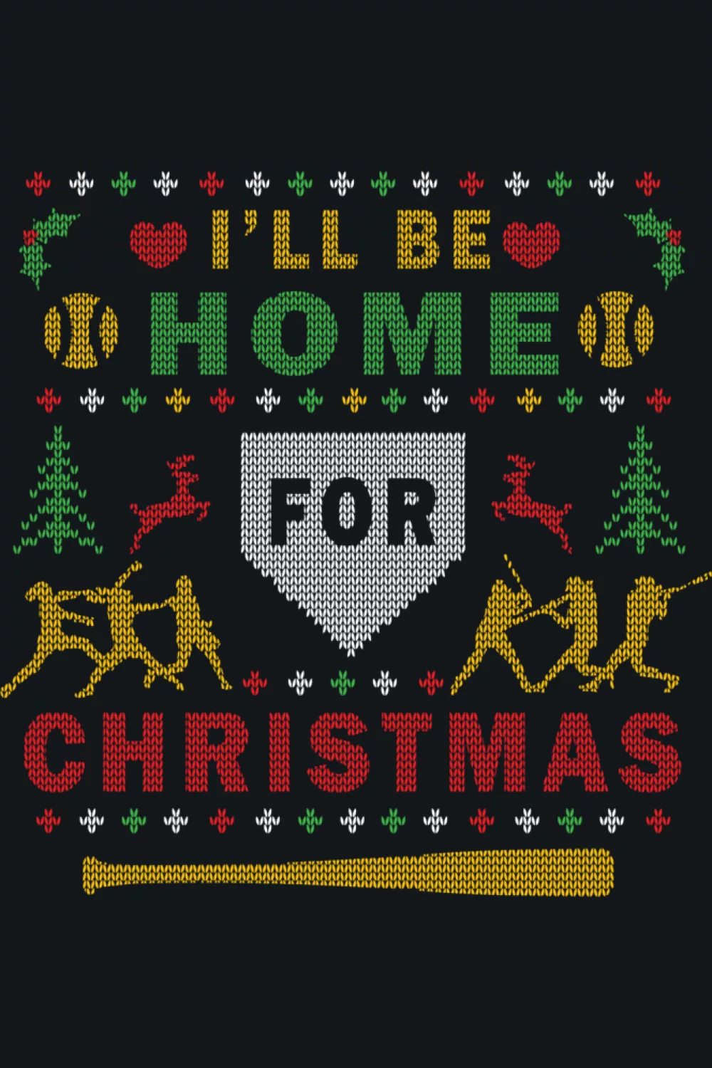 I'll be home softball ugly Christmas party shirt