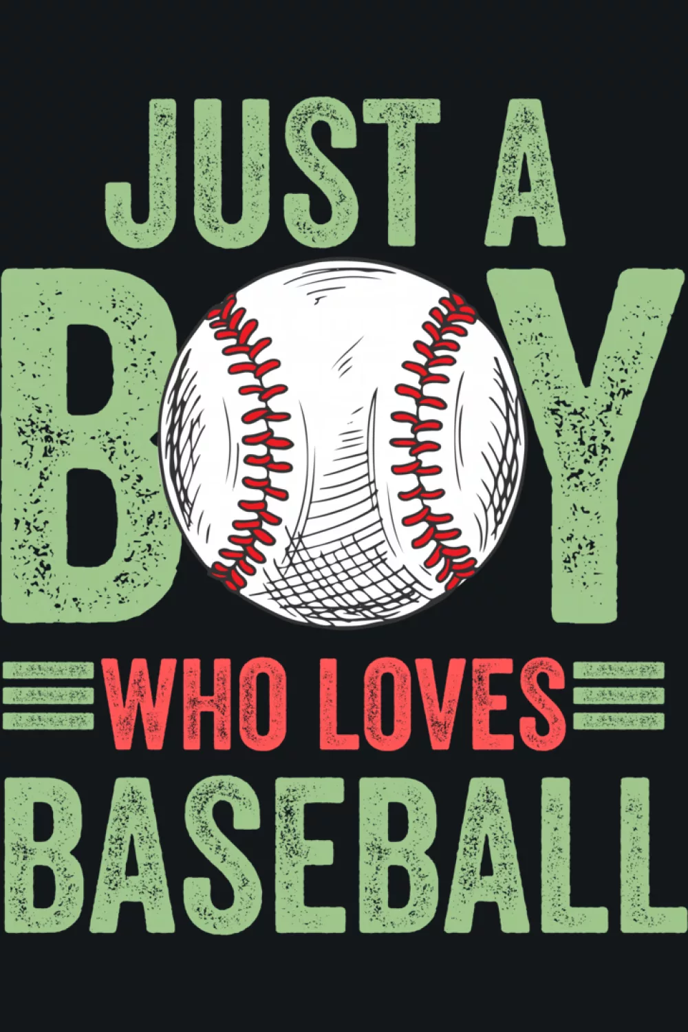 Graphic baseball badge with bold lettering.