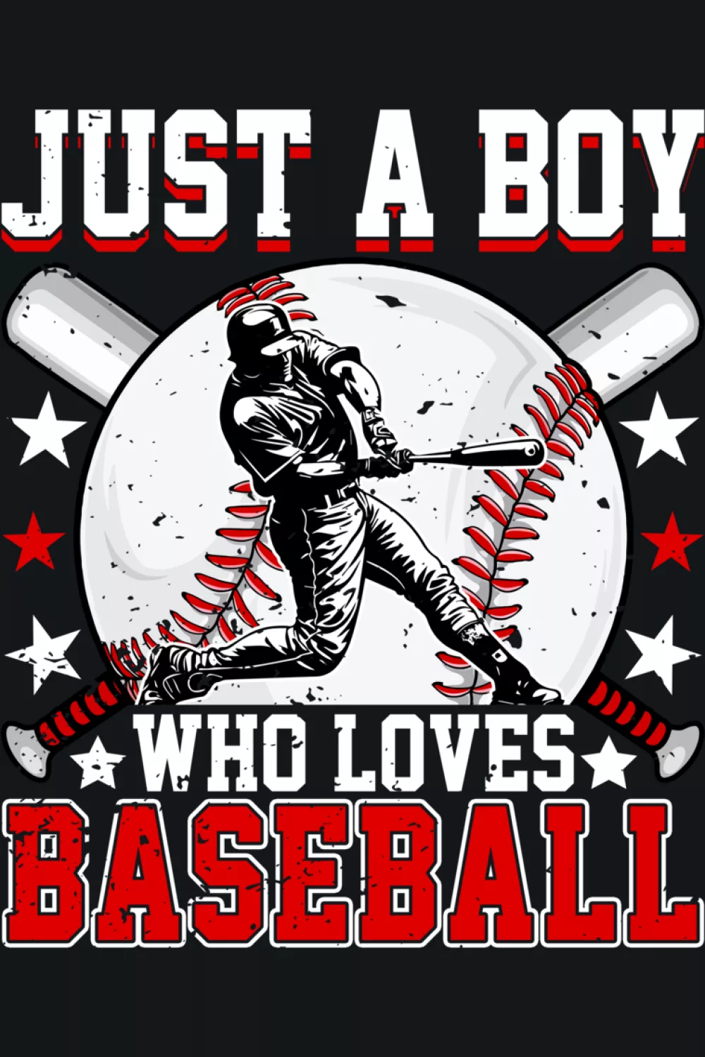 Baseball lover graphic suited for boys and men