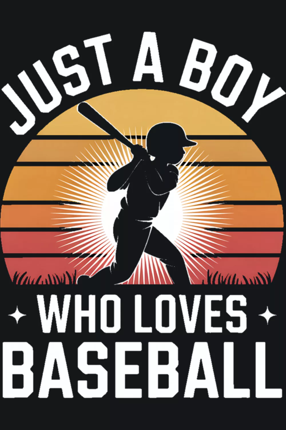 Retro sunset inspired baseball artwork