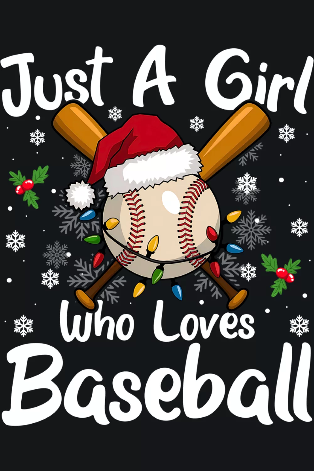Festive baseball art with bright lights and seasonal charm