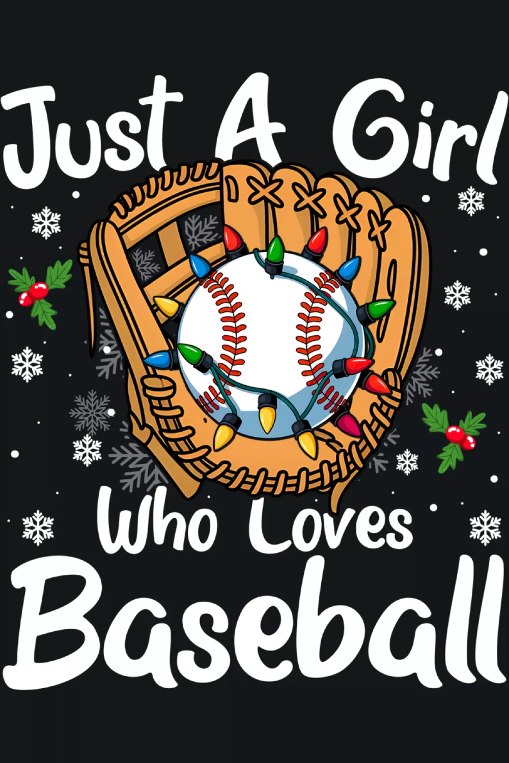 Cheerful holiday baseball design with playful details