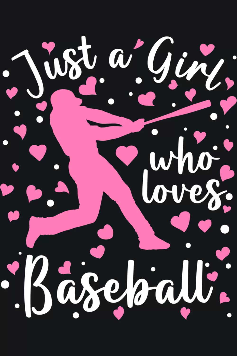 Pink heart baseball design for players who enjoy cute details