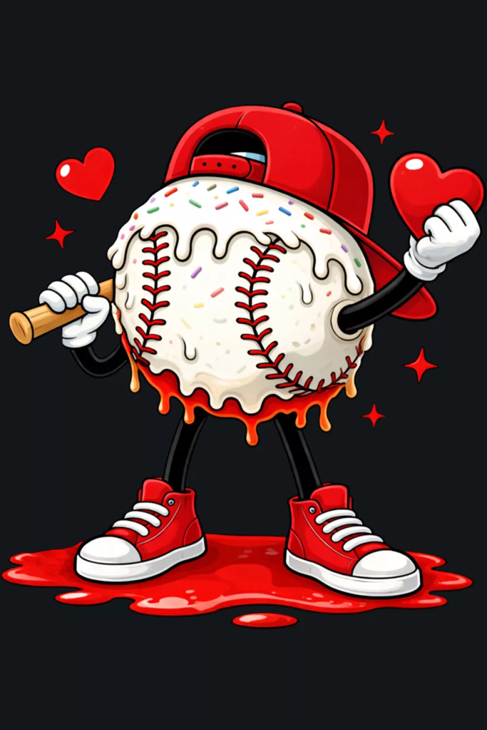 Kids Valentine baseball tee idea for boys with cute sporty hearts and playful red tones.