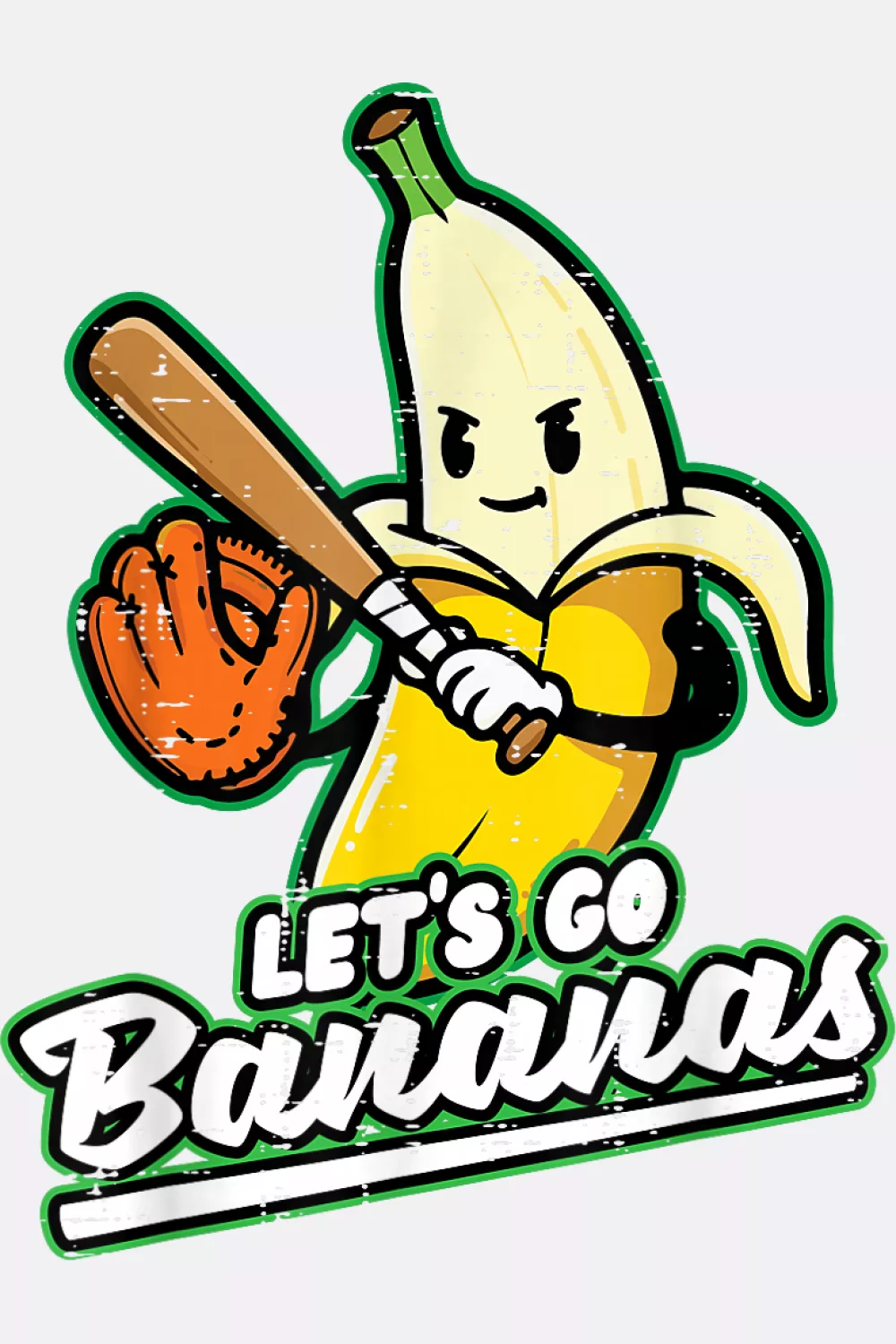 Funny banana with simple rally text