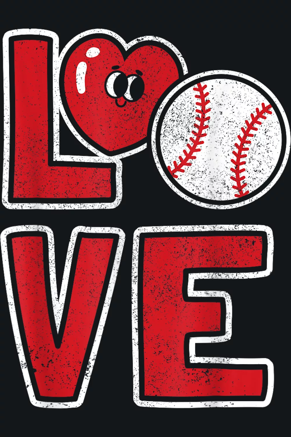 Patch style LOVE with stitched ball detail
