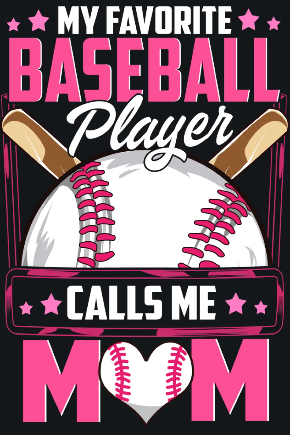 Classic stacked baseball mom text with a straightforward graphic.