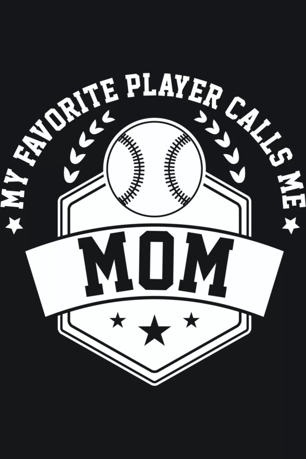 Designer style baseball mom graphic with stylish type and flag elements.
