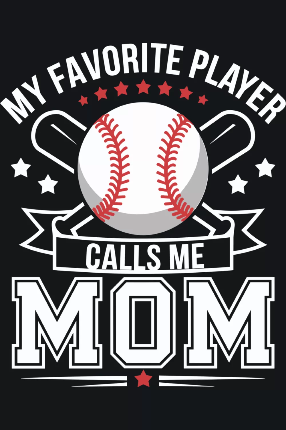 Funny baseball mom slogan with patriotic color blocking.