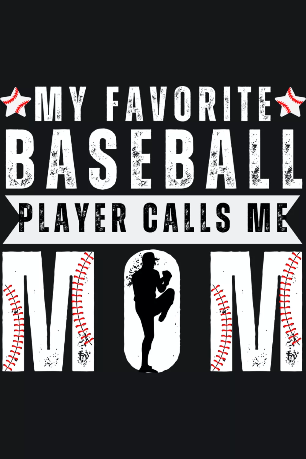 Cute funny mom baseball slogan with red white blue accents.