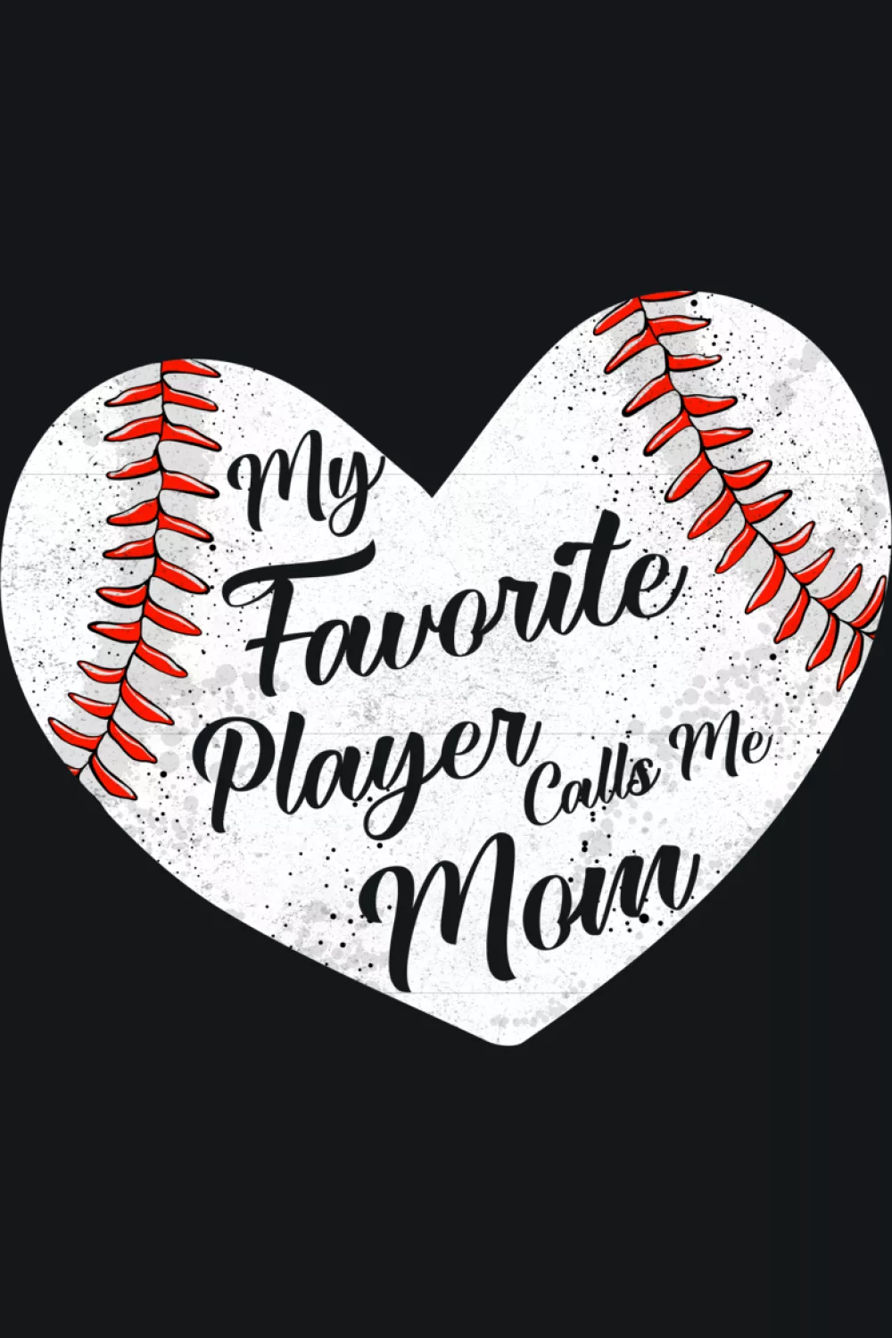 Happy Mothers Day baseball graphic with cheerful lettering.