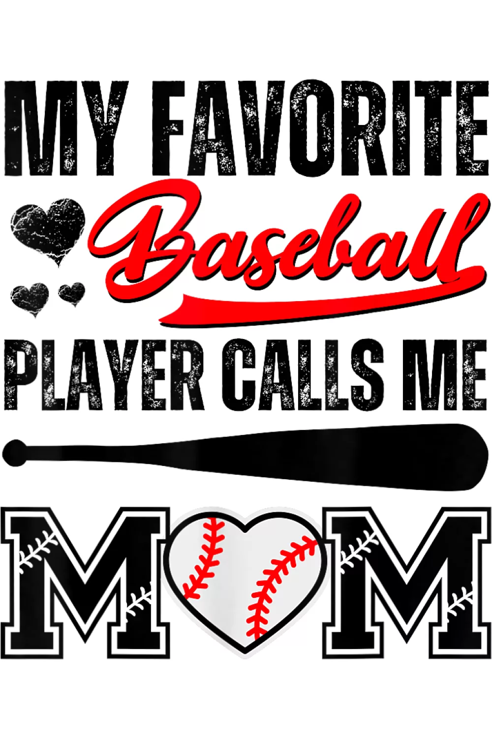 Soft script Mothers Day baseball art with gentle curves and a sweet tone.