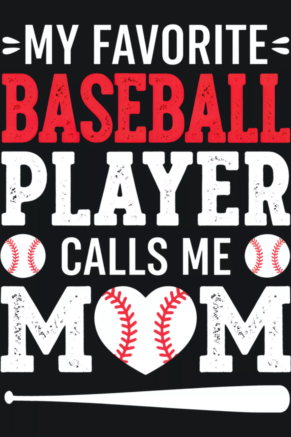 Proud baseball mom wording with bold letters that pop from the stands.