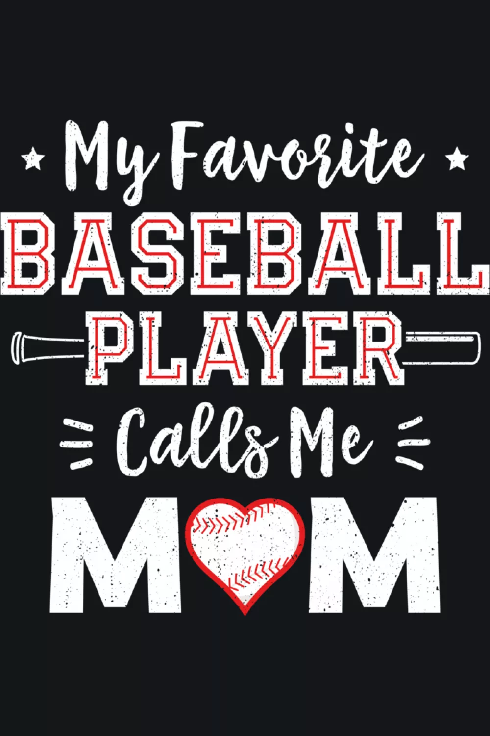 Clean mom baseball text arranged in an easy to style layout.