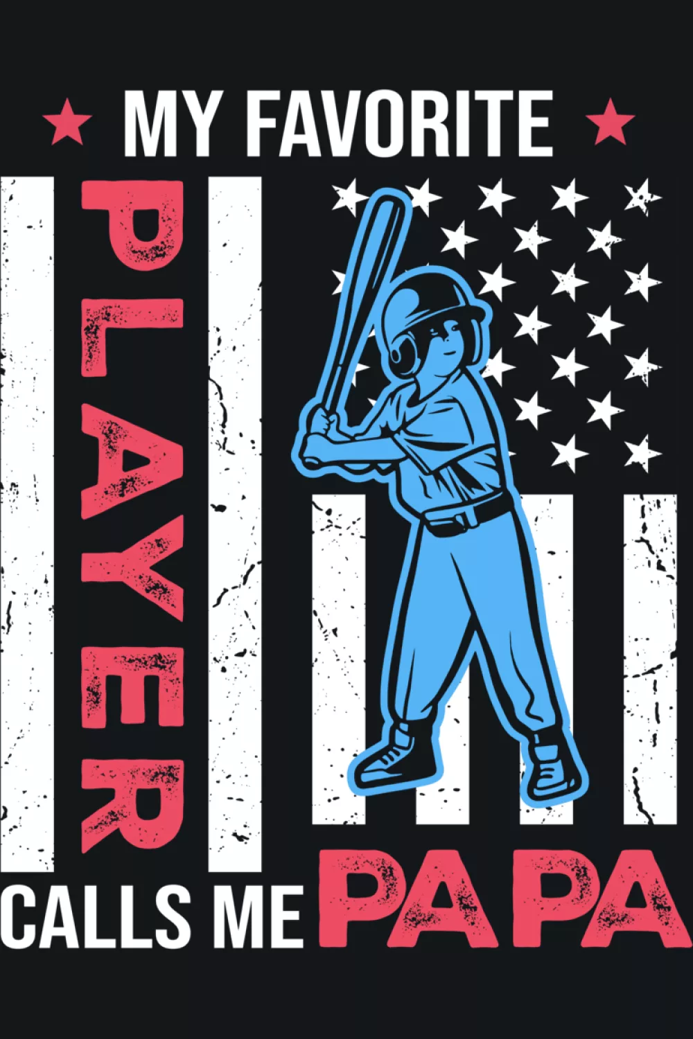 Baseball boy themed papa message with playful elements that feel sweet for little league days.