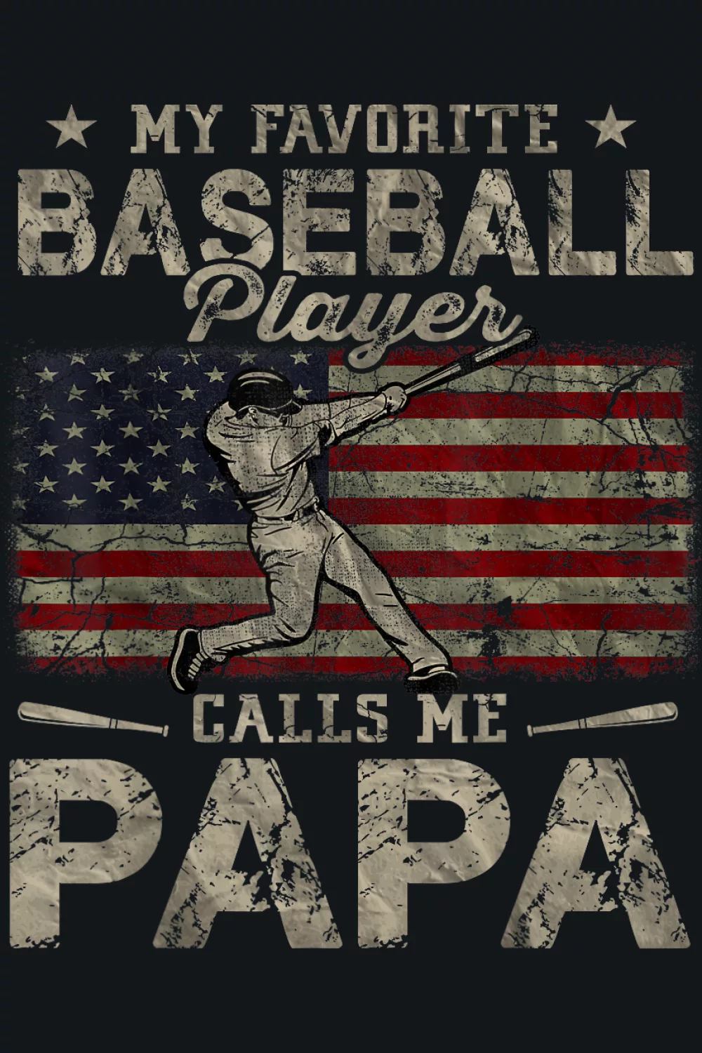 Fathers Day papa baseball saying with a bold layout that feels ready for a heartfelt gift moment.