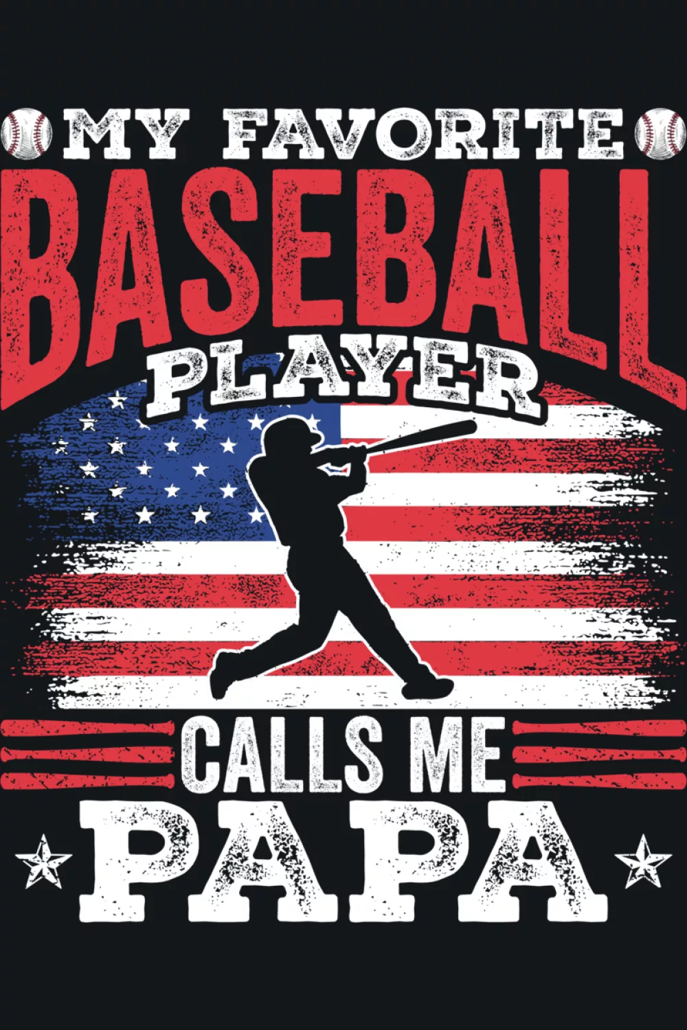 Papa baseball Fathers Day message with a bold player silhouette that adds a sporty touch.