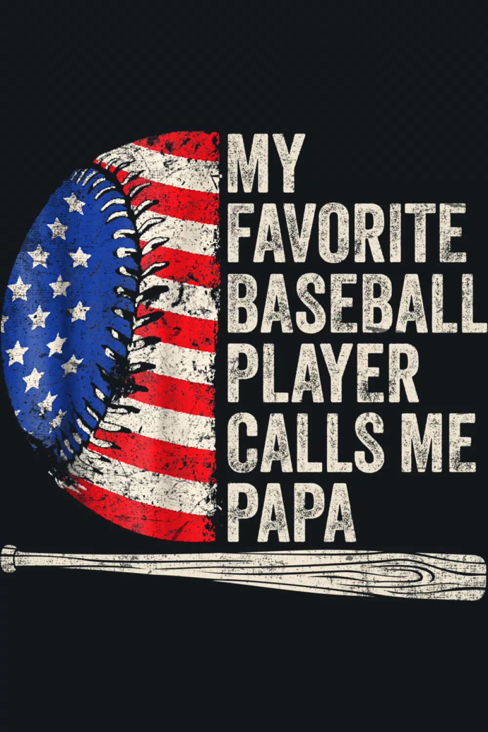 Papa Fathers Day baseball saying with a strong block style that feels bold for photos and gifts.