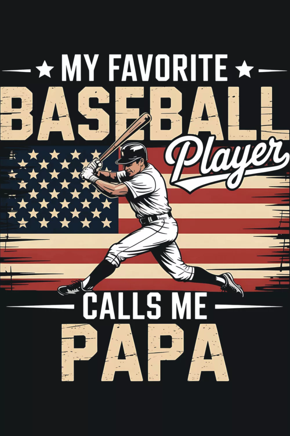 Funny Fathers Day papa baseball saying with a classic sports layout that feels gift ready and sweet.