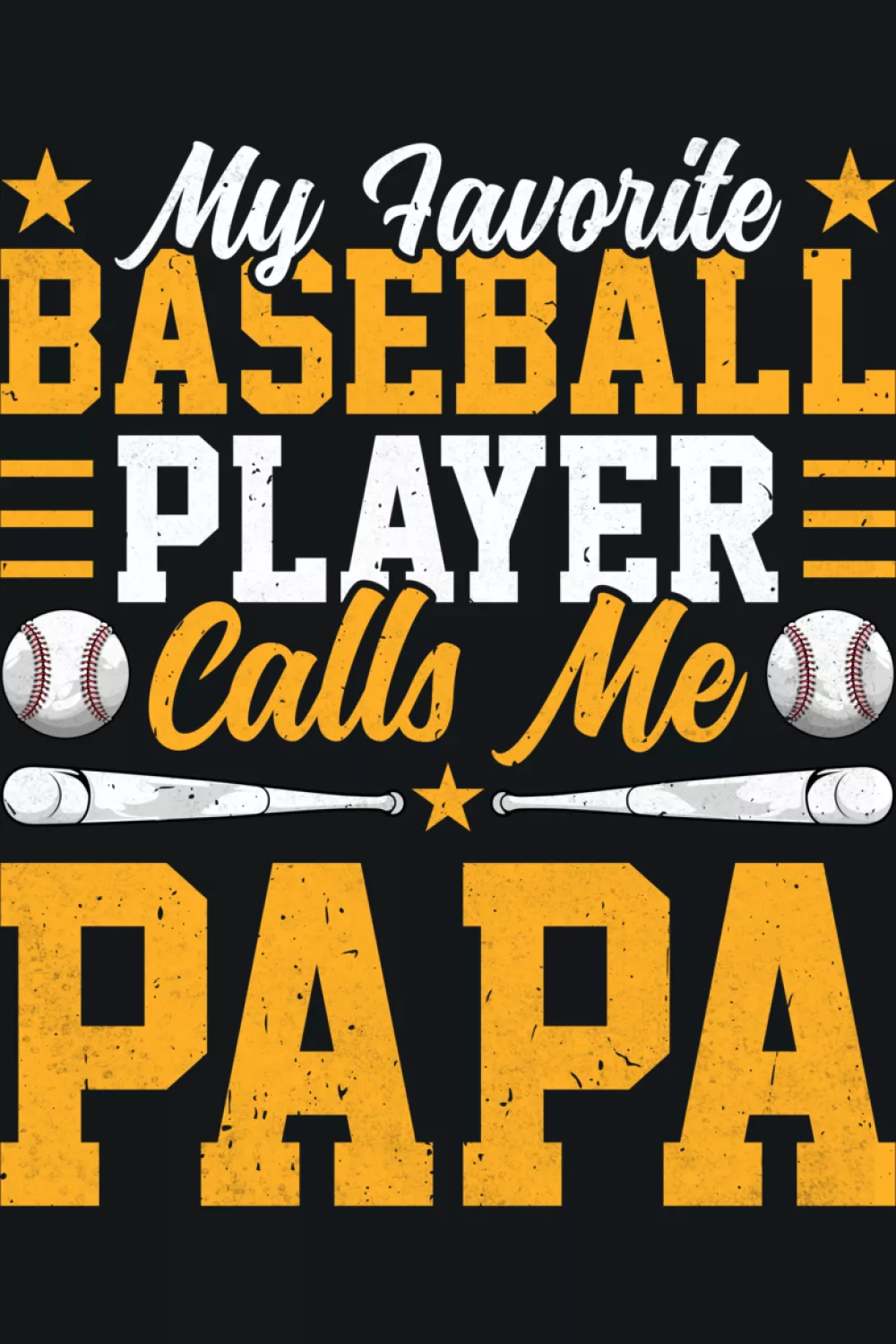 Fathers Day papa baseball saying with a heartfelt tone that works as a simple gift idea.