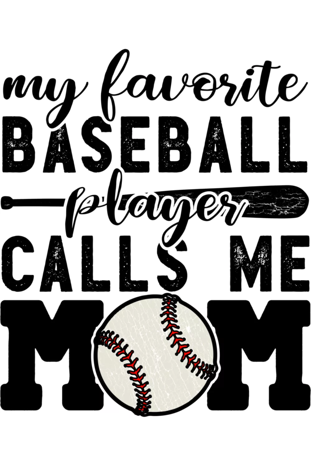 Baseball boy and mom themed graphic with bold text and a patriotic color mix.