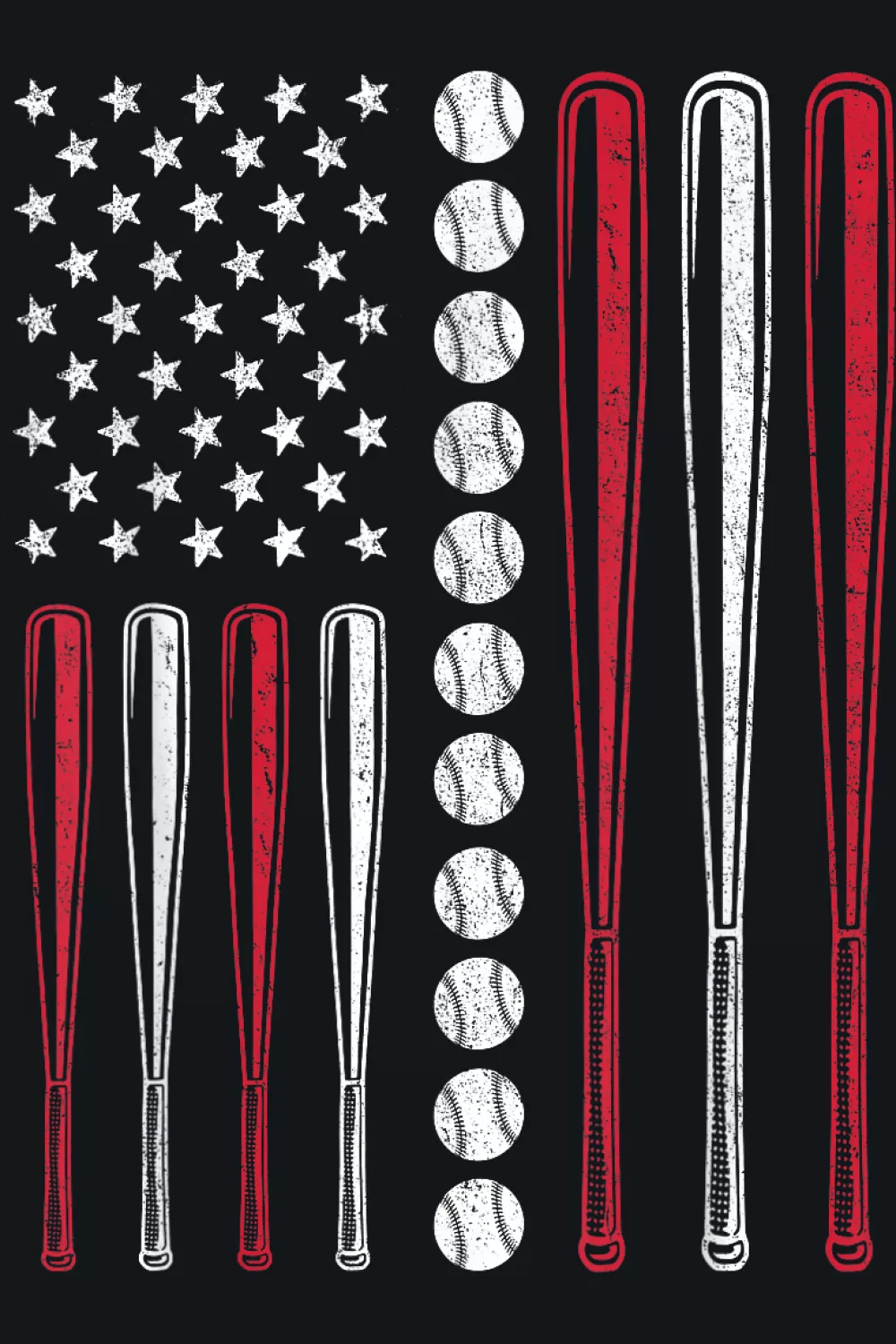 Patriotic bat cluster with bright stars