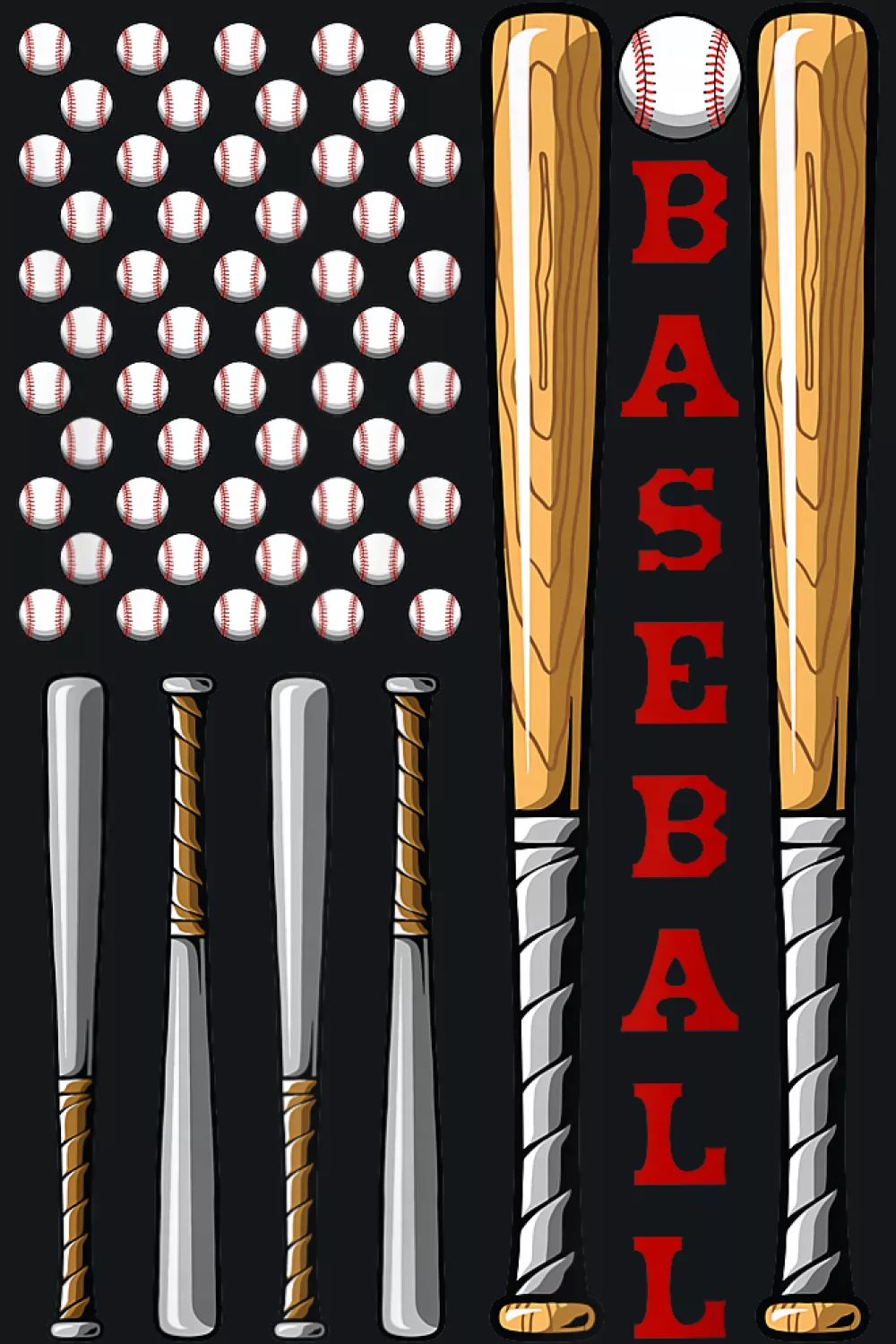 Block type with stacked bats and stars