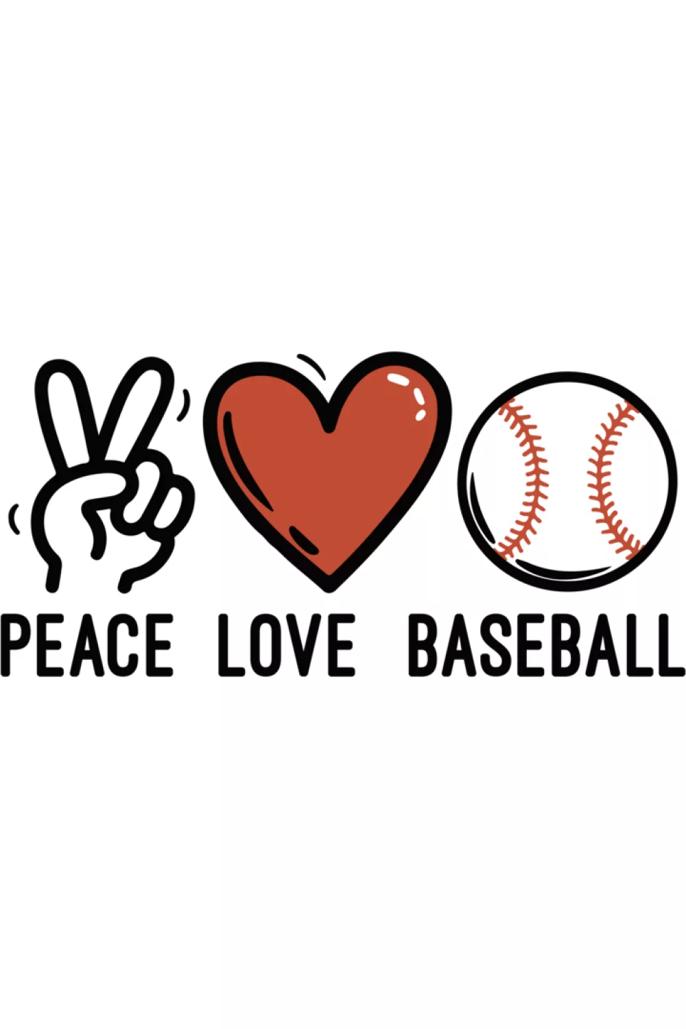 Vintage peace symbol with classic baseball art