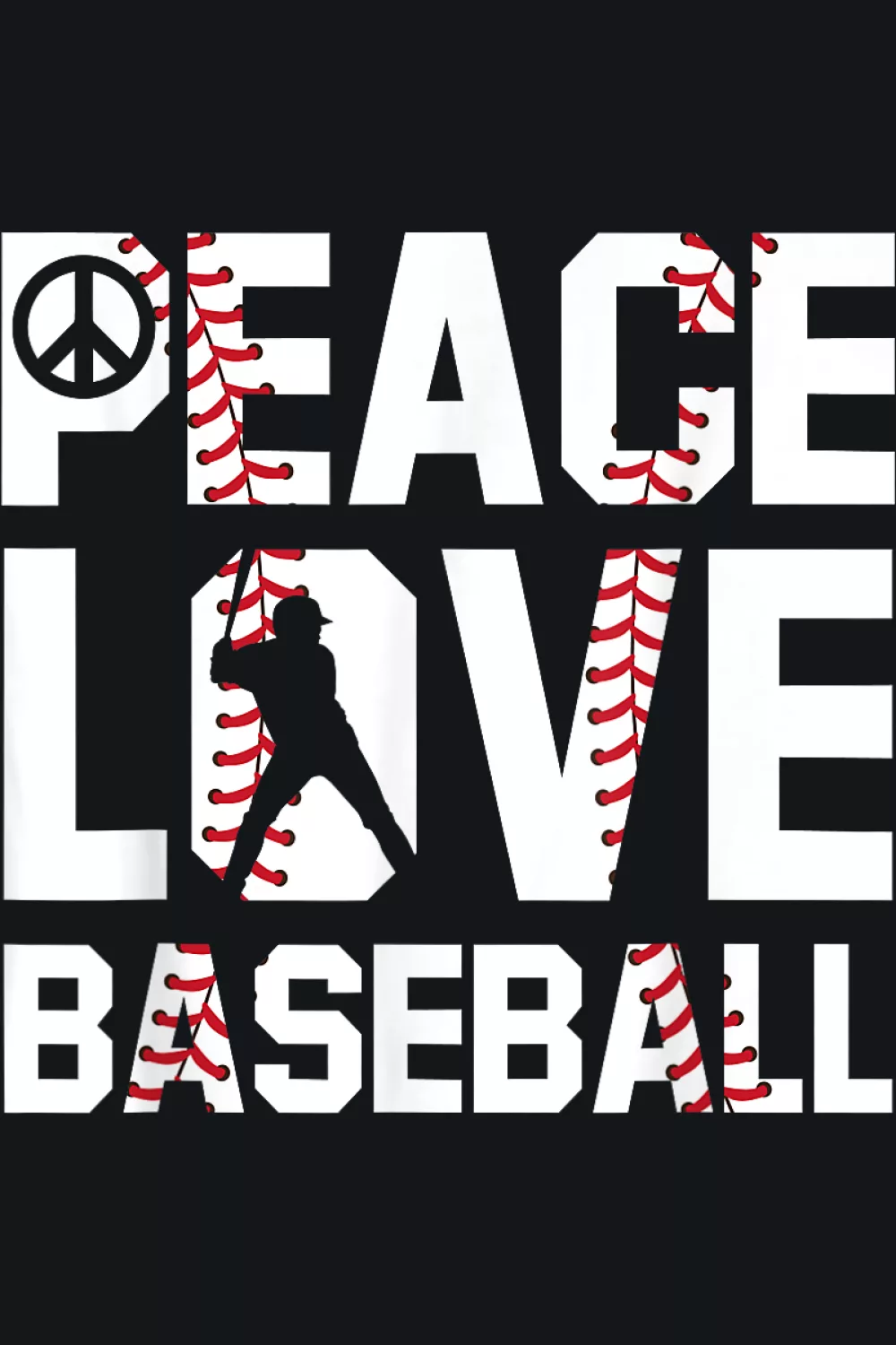 Peace love baseball art that nods to soft ball fans