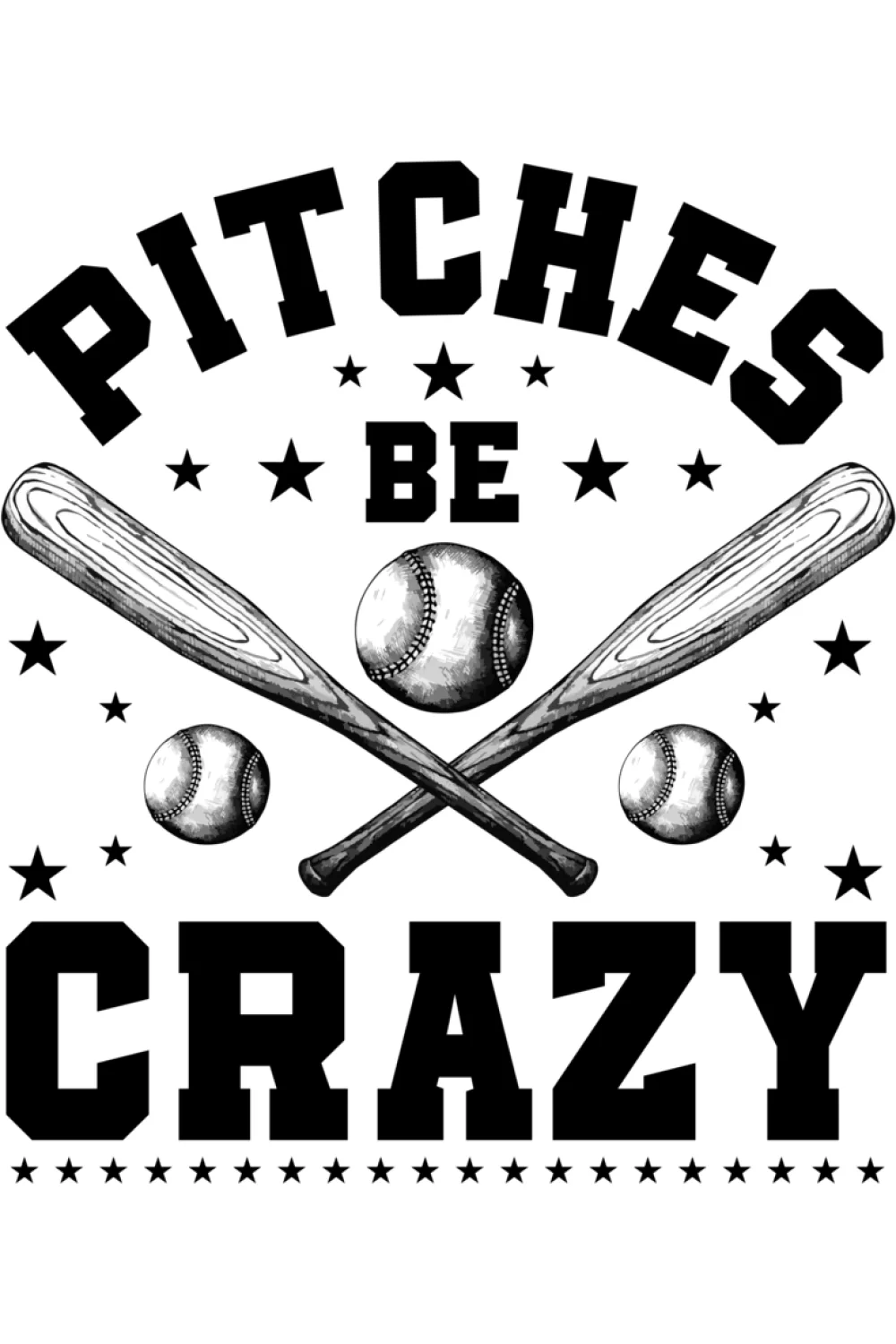 Pitches Be Crazy baseball funny sports player shirt.