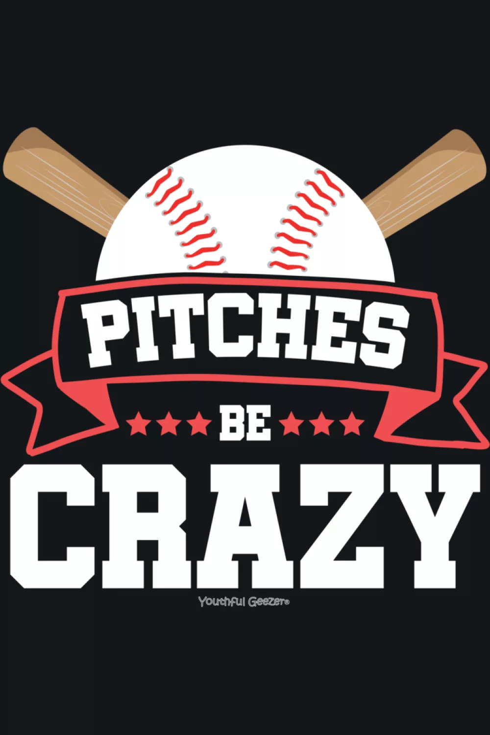 Pitches Be Crazy baseball lover shirt with heart details.