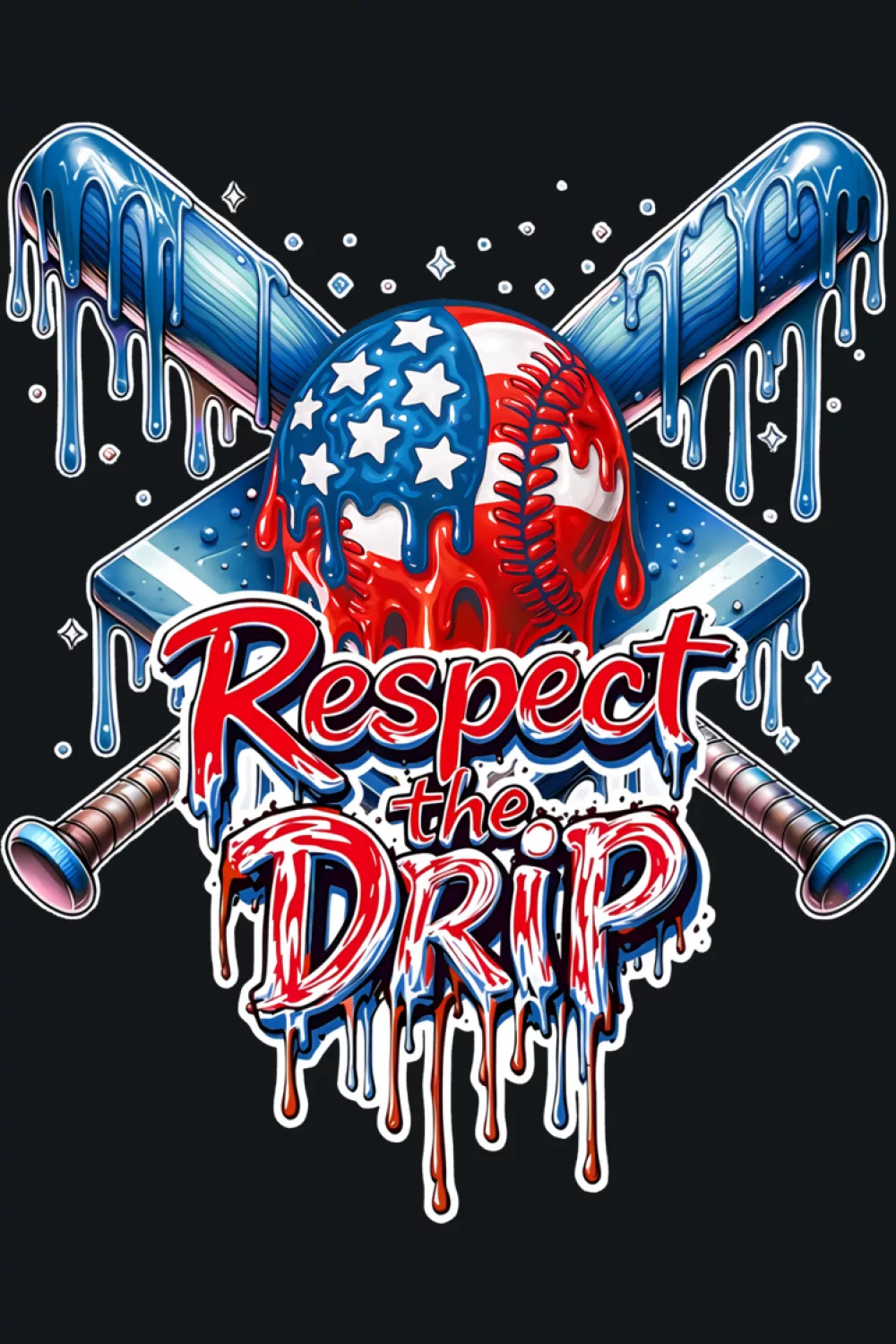 Youth sized flag scoop crest with a smiling baseball on top