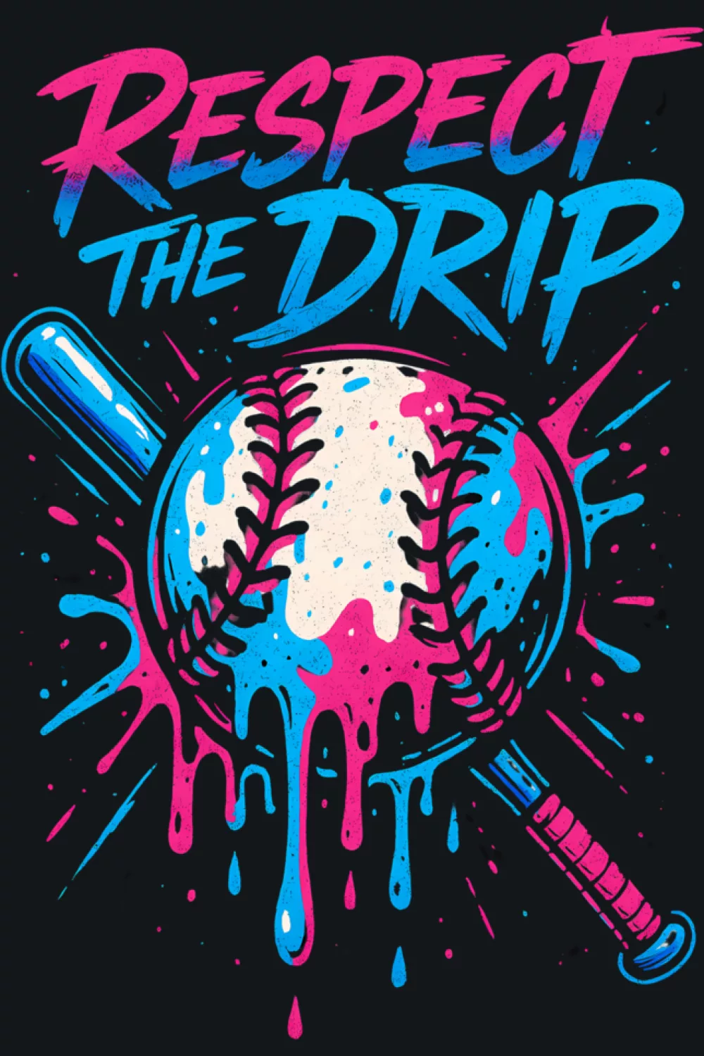 Youth themed drip crest with bold ball and tall supporting text