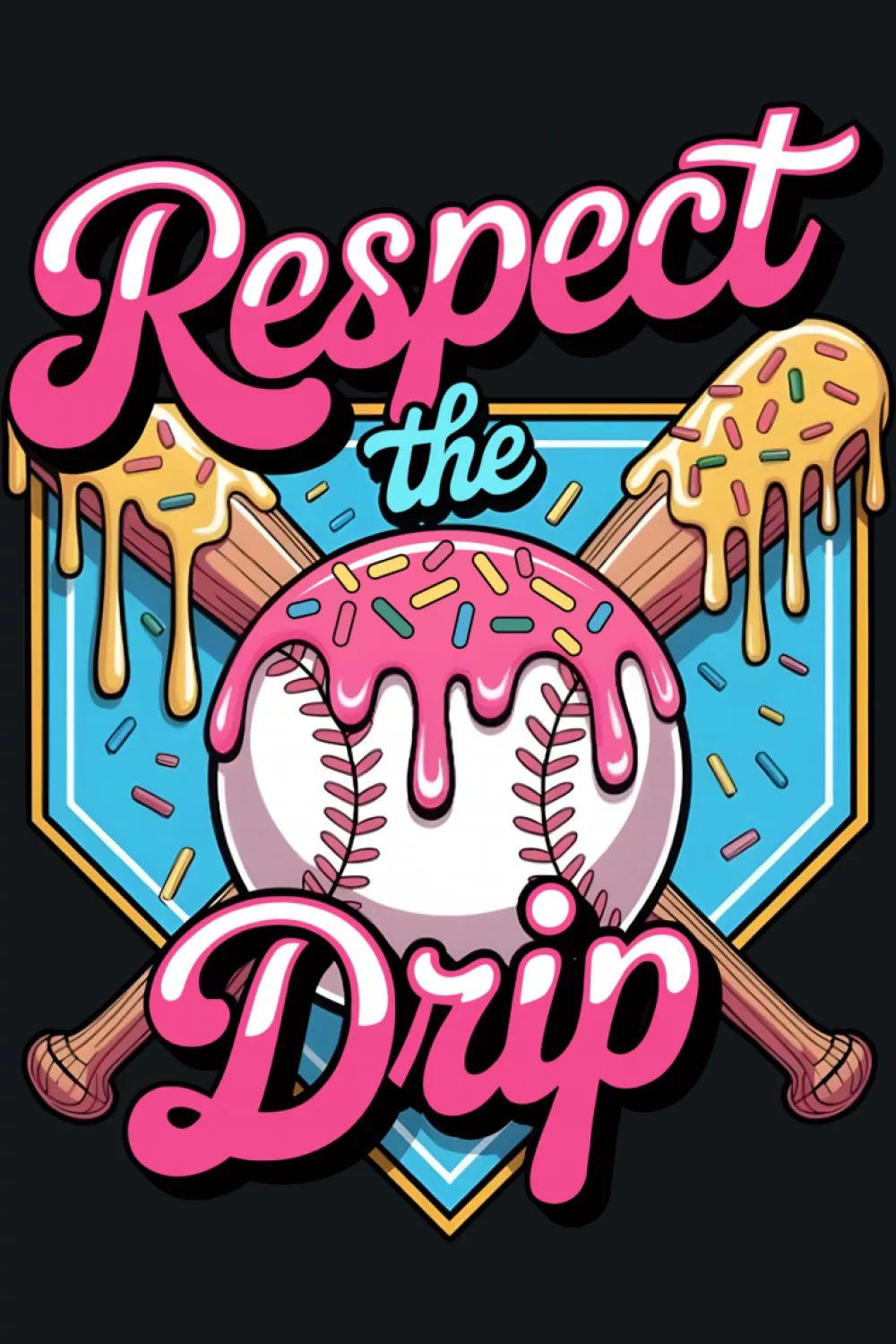 Dripping cone badge with bold Respect The Drip title for young players