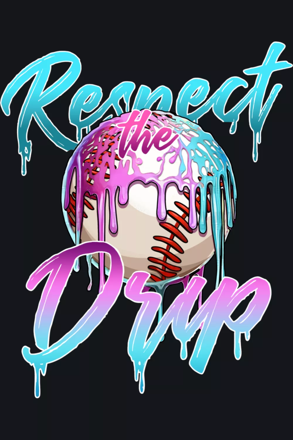 Tall cone stacked with scoops and bright sprinkles around a baseball