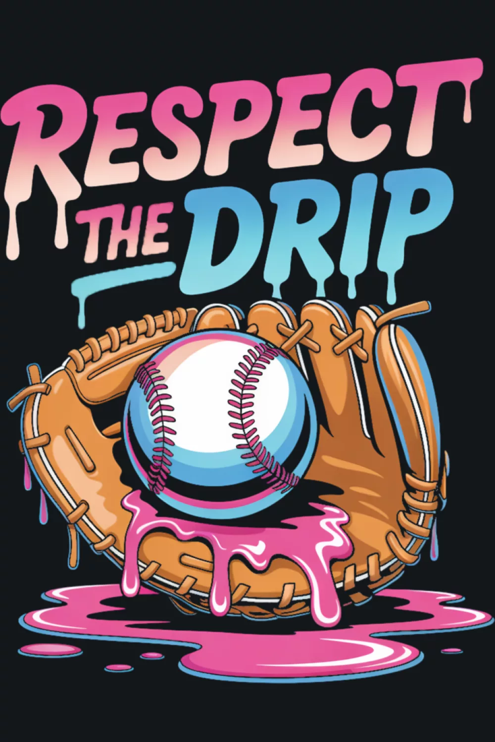 Streetwear style drip cone with bold Respect The Drip headline