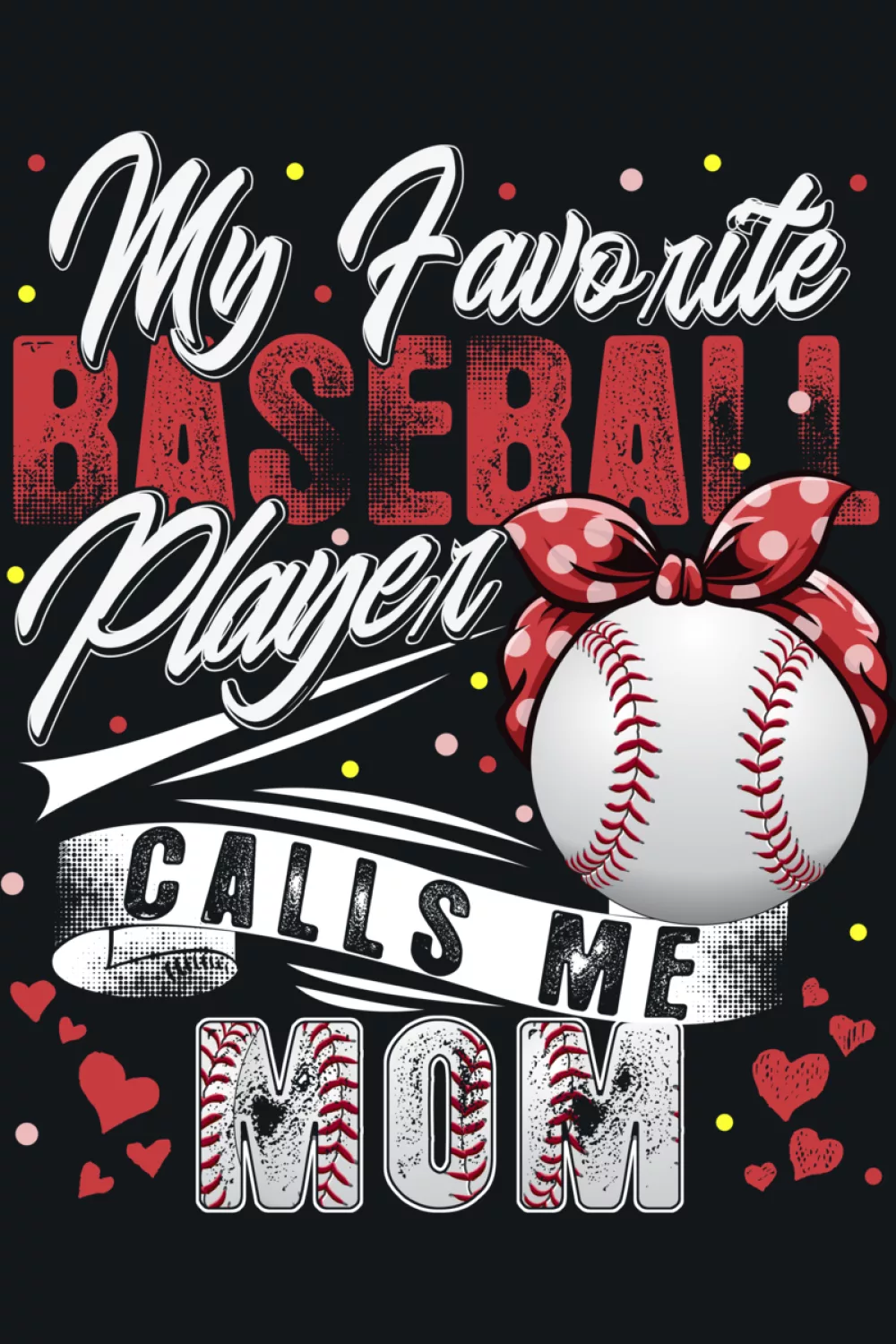 Retro inspired baseball mom art with vintage style lettering and a classic sporty layout.