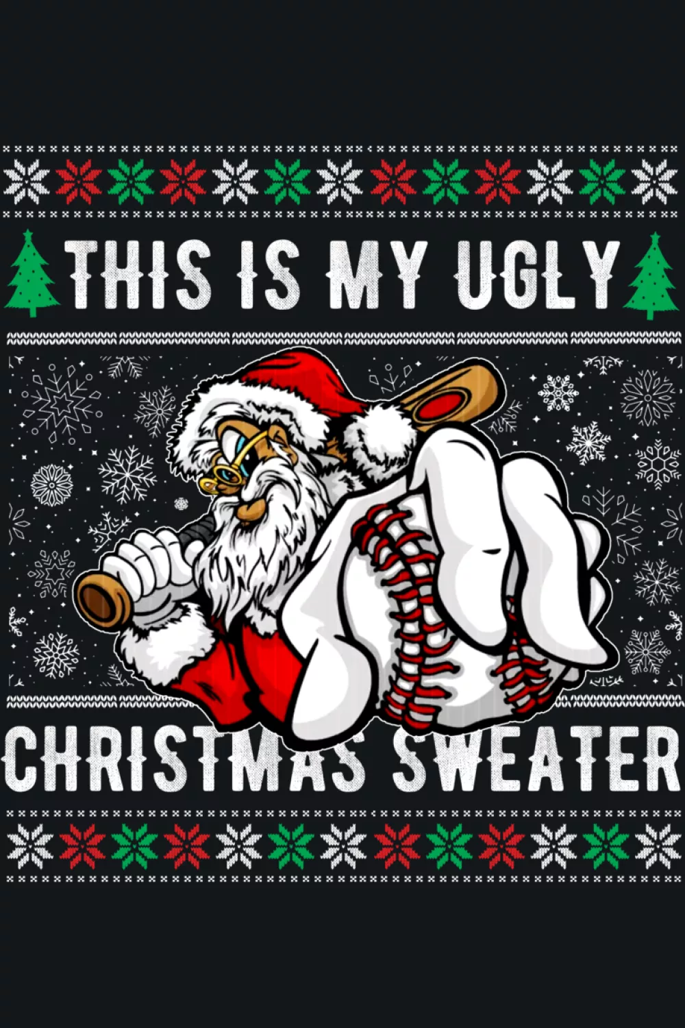 This is my ugly Christmas baseball ball sweater