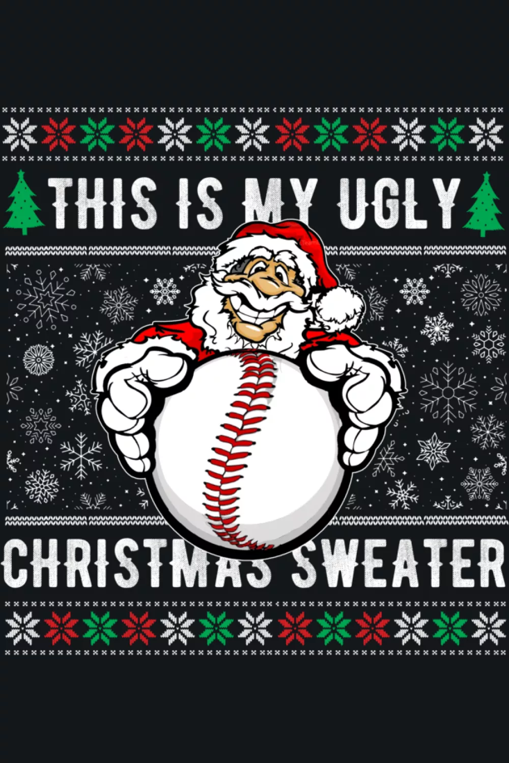 This is my ugly Christmas baseball ball version B