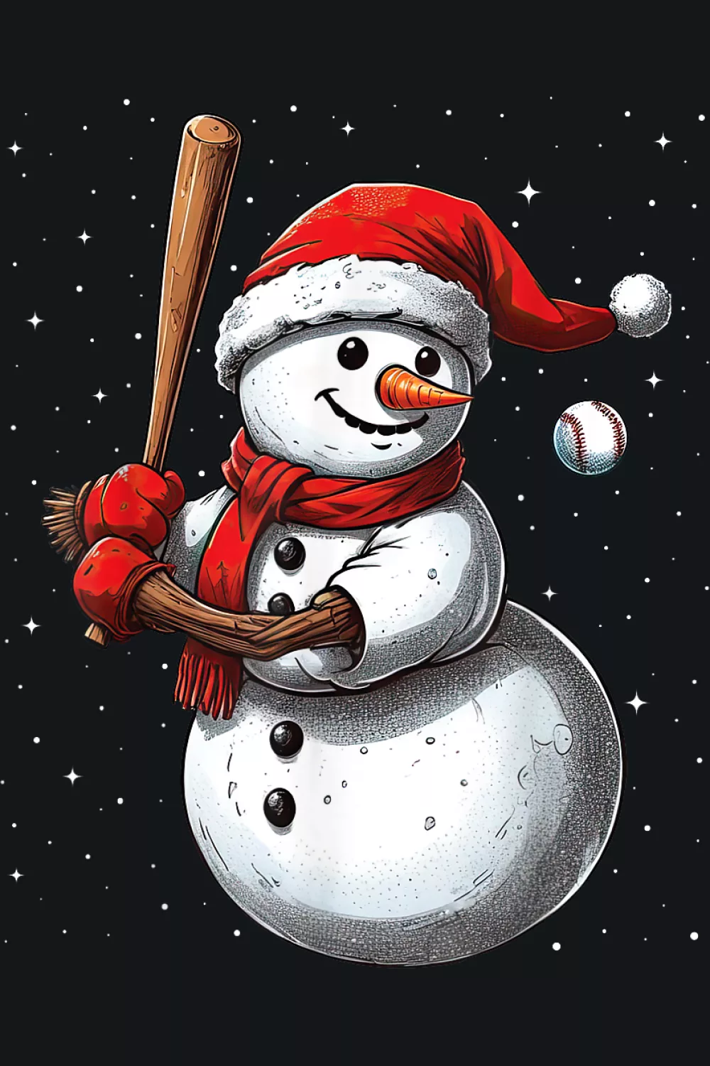Party snowman with bat confetti look