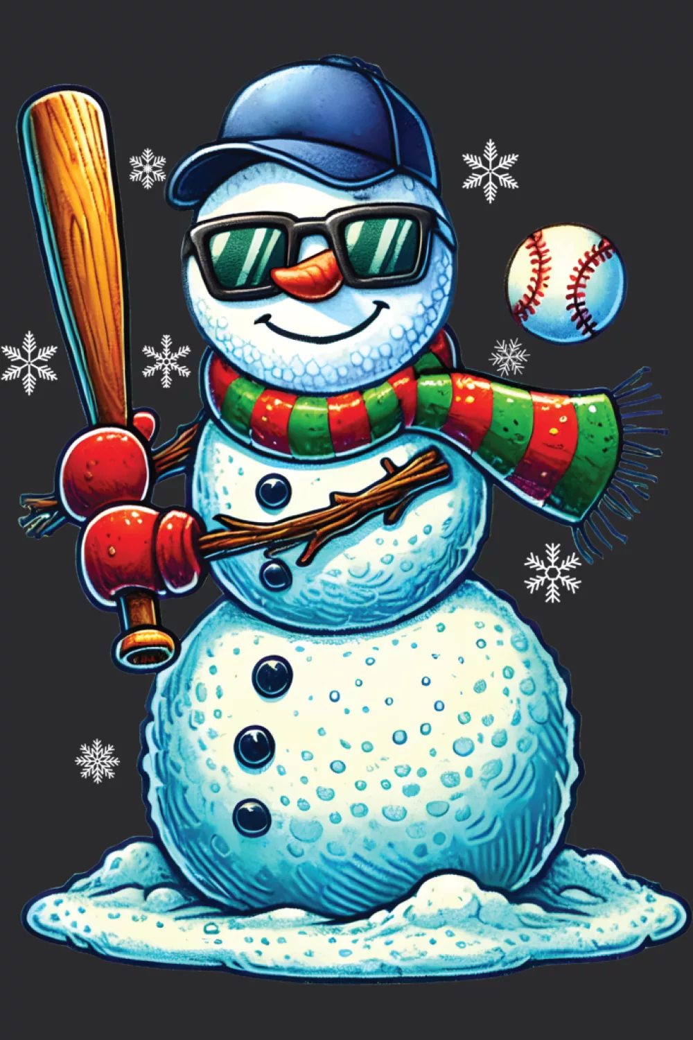 Snowman long sleeve friendly batting pose
