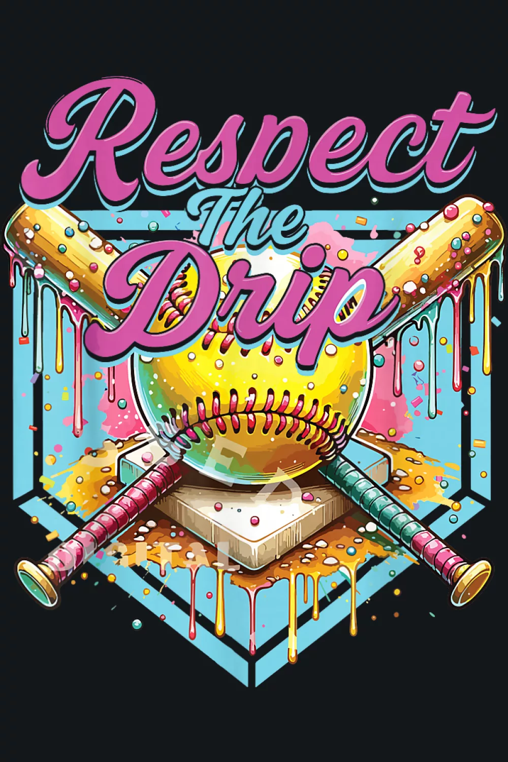 Softball drip variant for girls