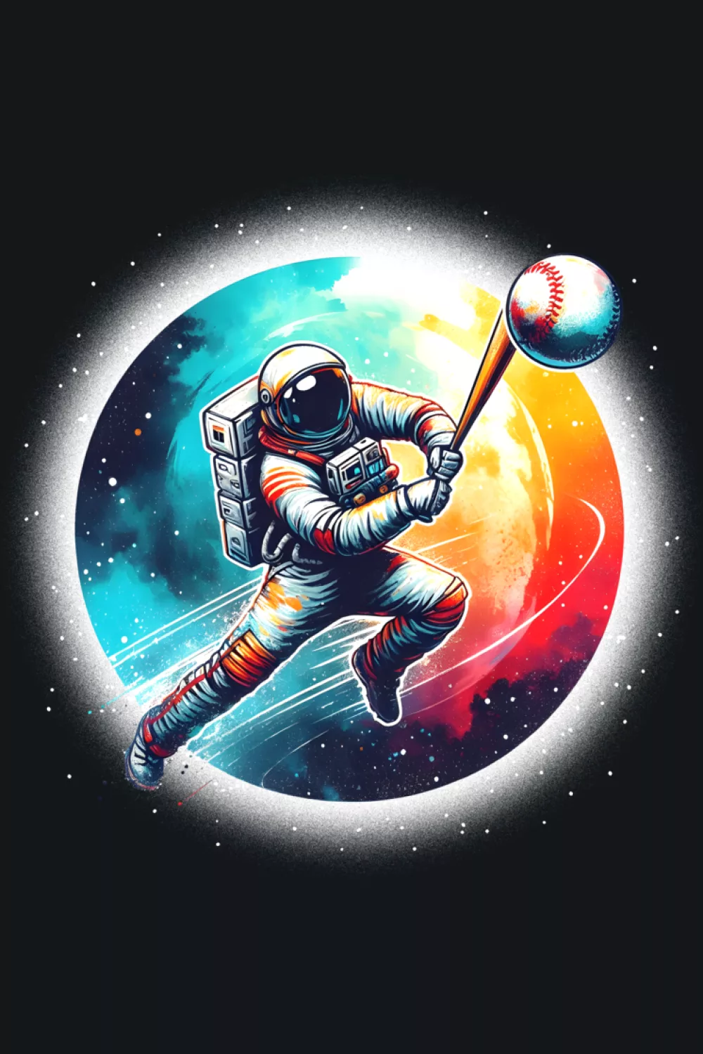 Solar system planets science space astronaut baseball galaxy theme for fans of astronomy.