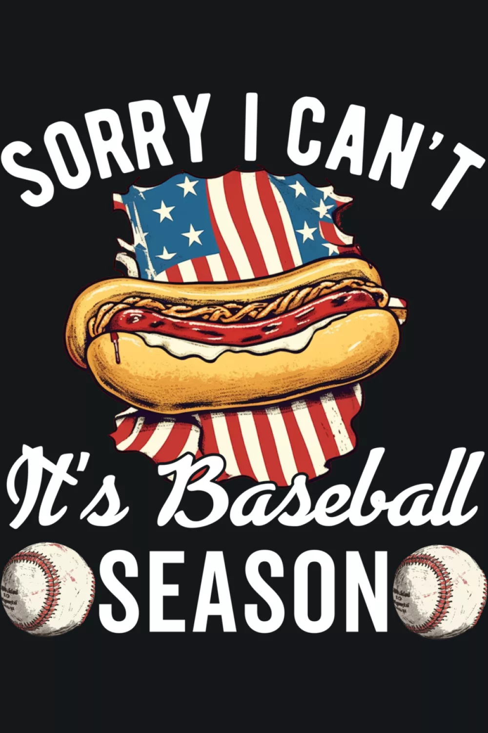 Ballpark snack themed baseball season excuse for fans who love hot dogs and game day food.