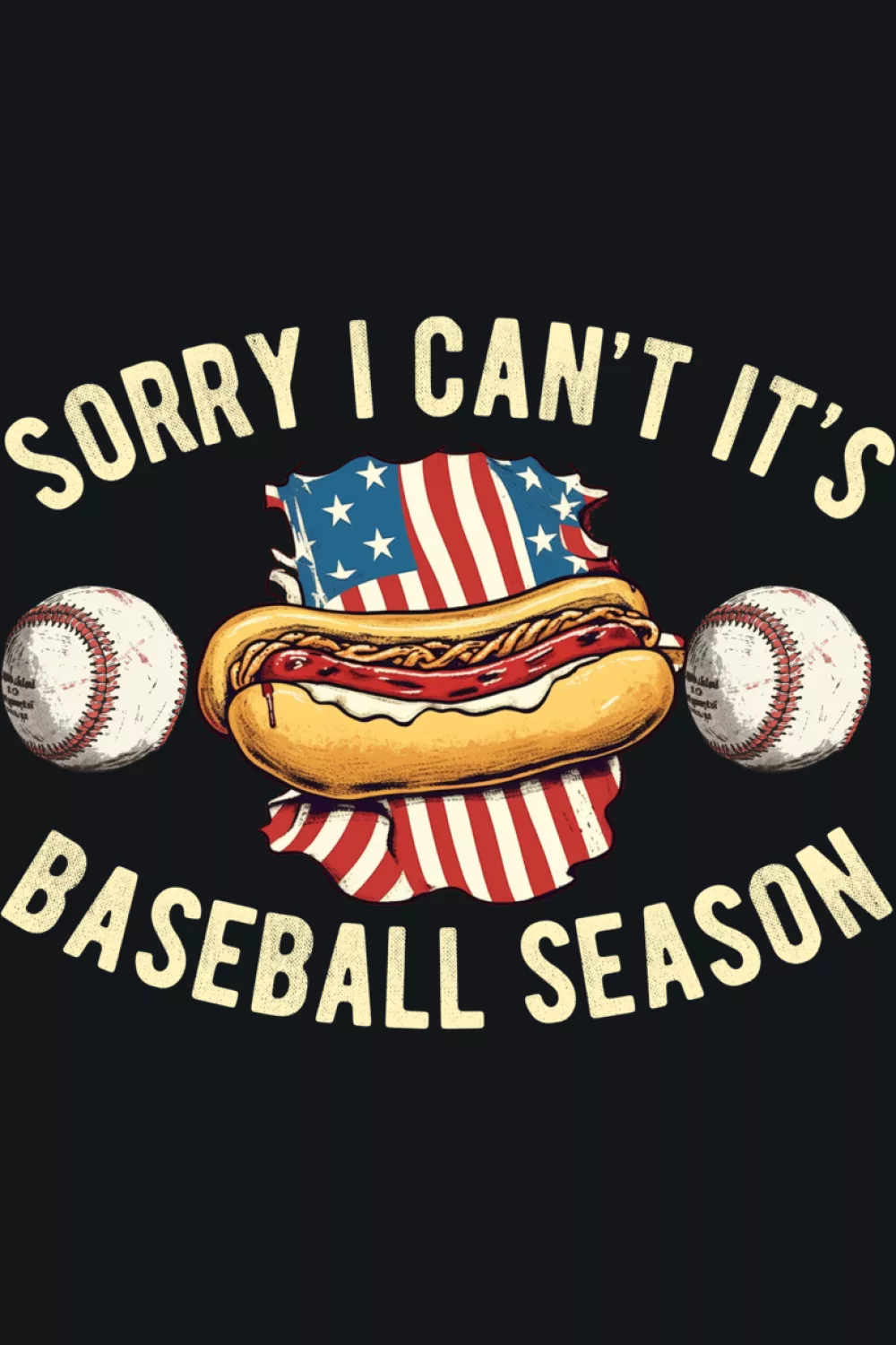Ballpark food and baseball season excuse vibe for fans who like bold, funny sports statements.
