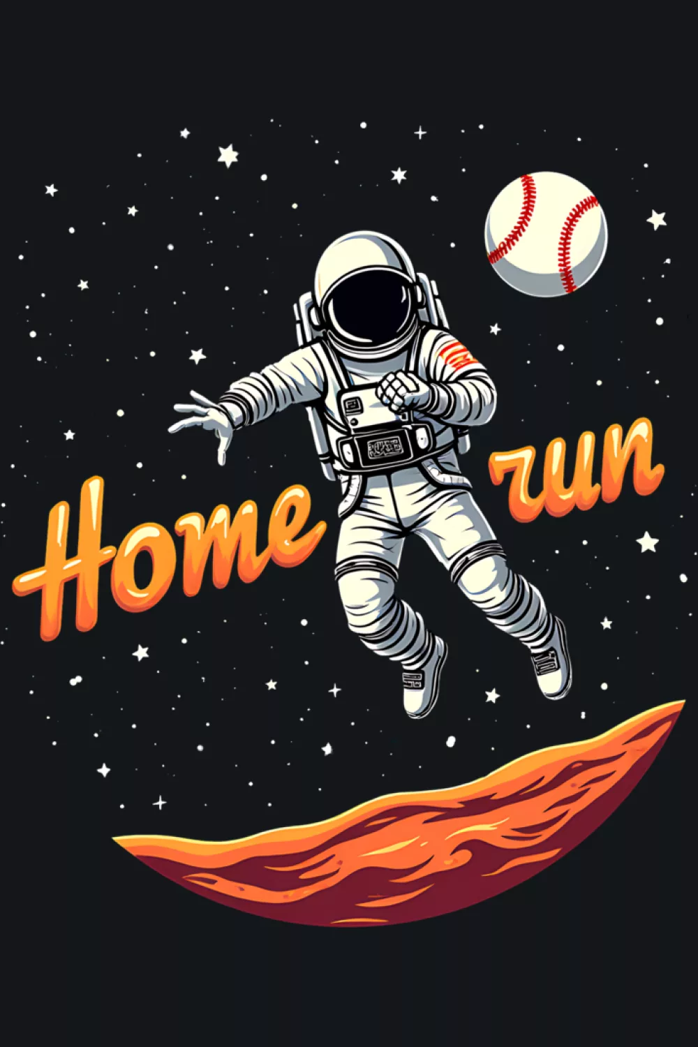 Space astronaut pitching a baseball theme for pitchers and fans who love mound moments.