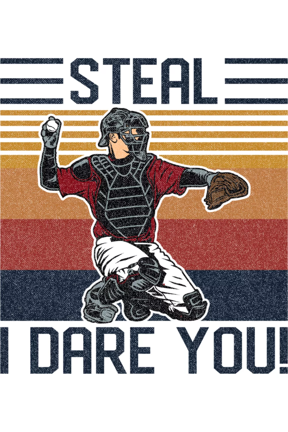 Catcher in blue gear framed against vertical bars