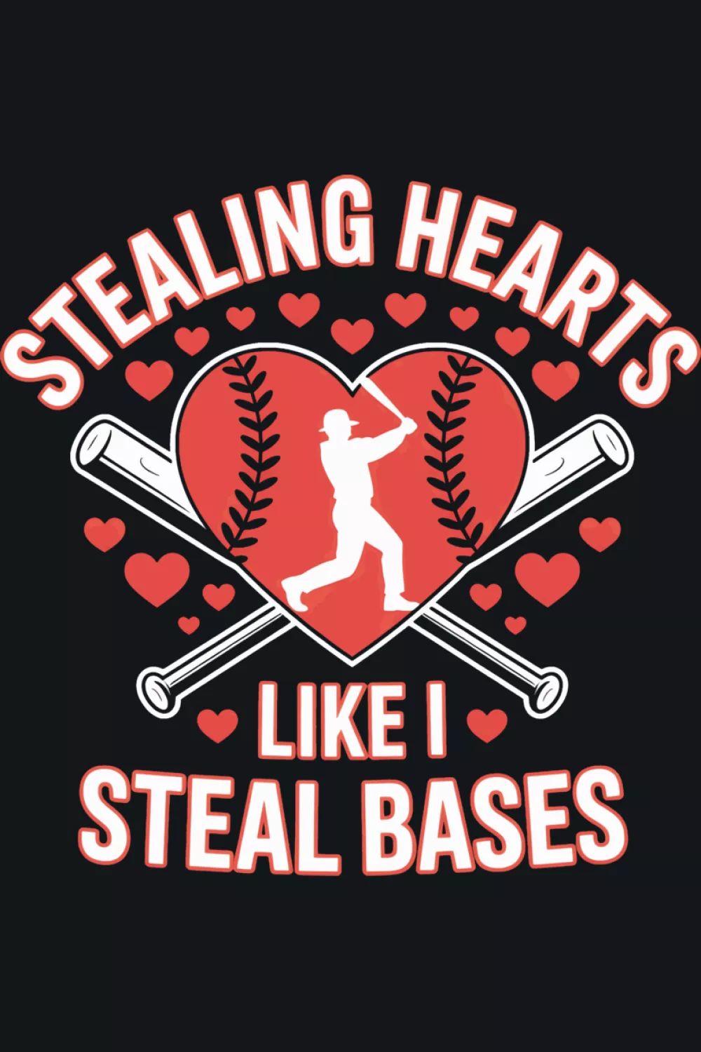Stealing hearts like I steal bases youth baseball shirt idea for kids teams and family matching looks.