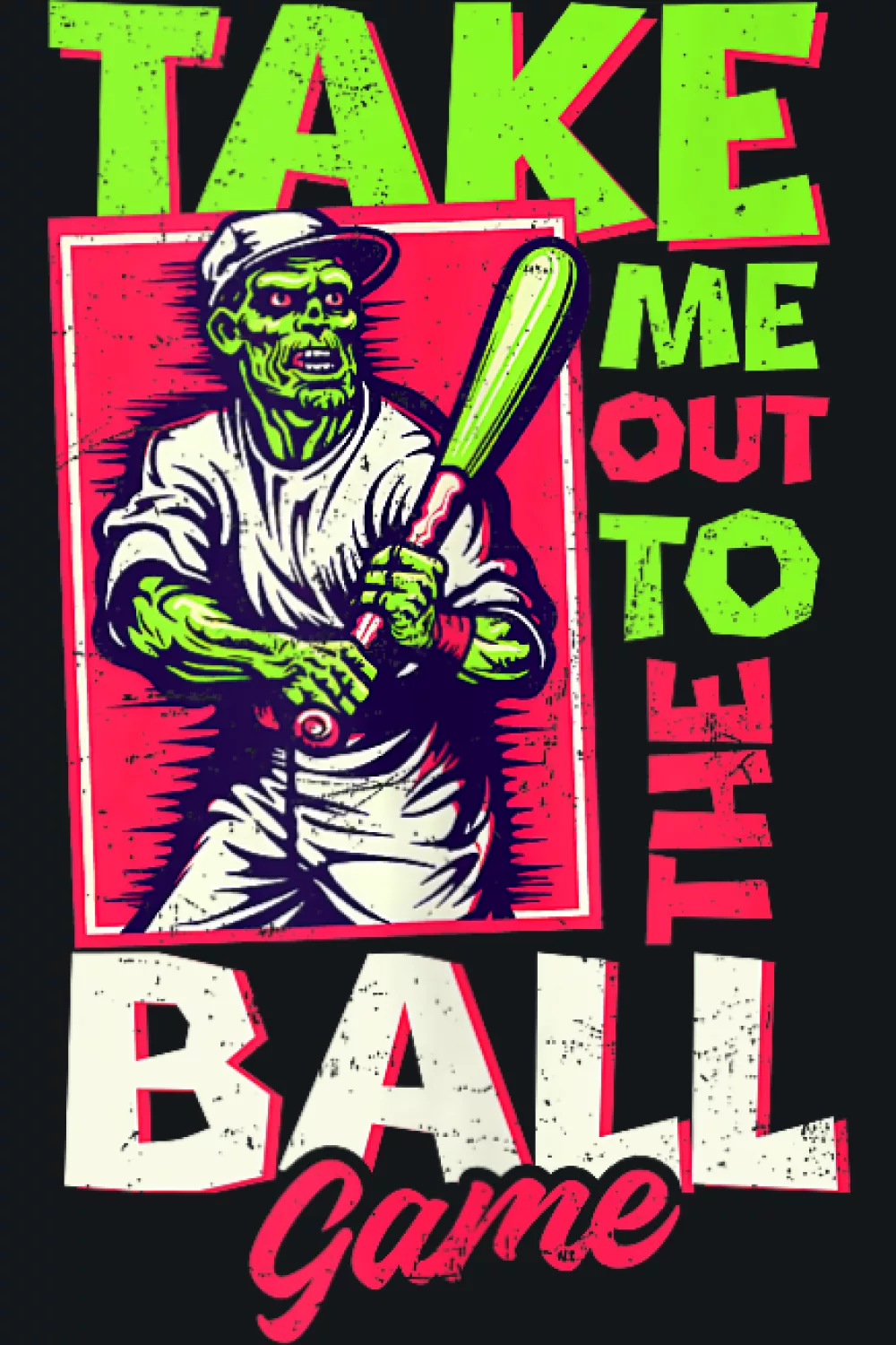 Spooky season ballpark vibe that blends fall fun with a classic game day message.