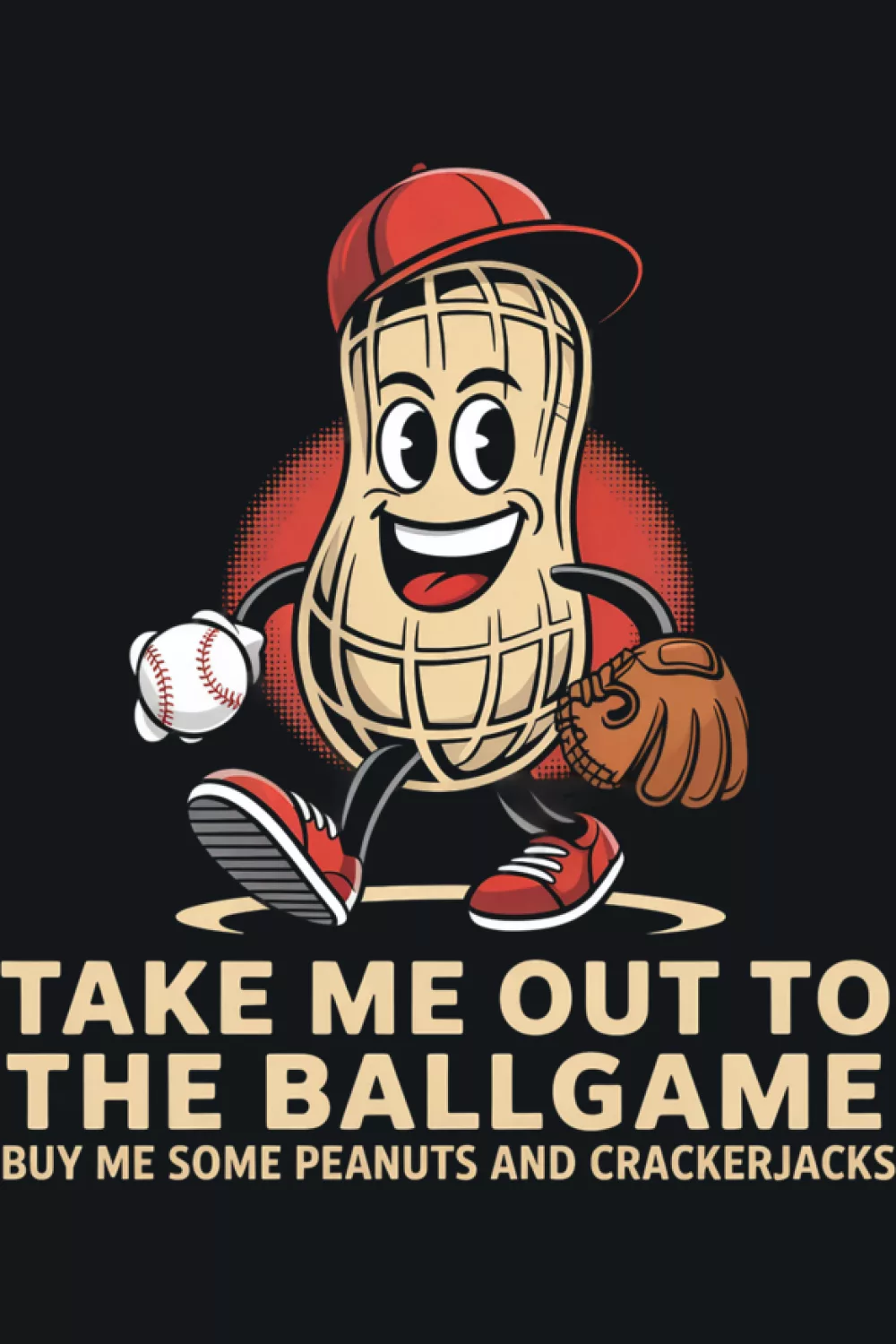 Playful ballpark humor with a clean layout that works for quick outfit planning on busy game days.